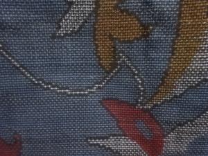 アンティーク　唐花模様織り出し本場泥大島紬着物(5マルキ)